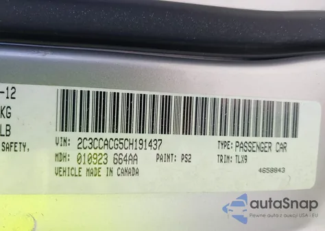 2012 Chrysler 300 Limited from USA, damaged, VIN 2C3CCACG5CH191437